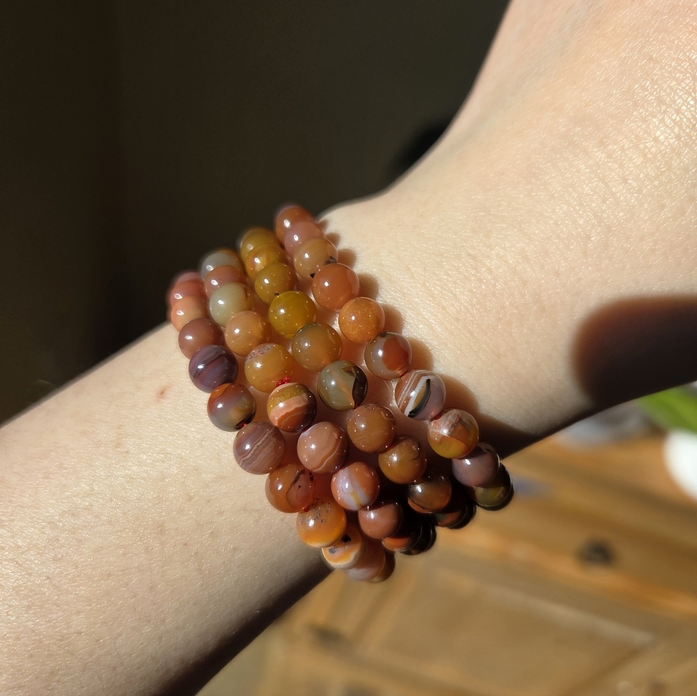 Gorgeous All-Natural Warring States Agate Beaded Necklace